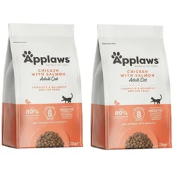 Applaws Adult Huhn mit Extra Lachs Katzentrockenfutter 2x7.5kg