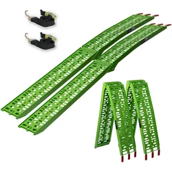 Baumarktplus TRUTZHOLM 2 x Auffahrrampe klappbar 228 cm Traglast 680 kg Alu grün gelocht Rampen Motorradrampen