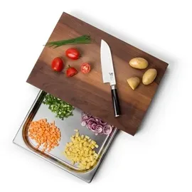 Continenta Schneidebrett Walnuss mit Edelstahl-Schublade 39 x 27 cm Braun