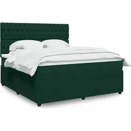 vidaXL Boxspringbett 180 x 200 cm Dunkelgrün
