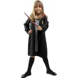 Metamorph Zauberer-Kostüm Harry Potter – Hermine Granger Kostüm für Kinder, Kostümkombi für die Zauberschülerin schwarz 110-116