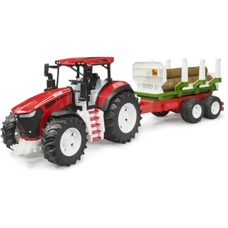 Bruder ROADMAX Traktor mit Rückeanhänger und 3 Baumstämmen