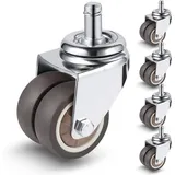 Linghhang - 5er-Pack 50 mm Bürostuhl-Lenkrollen mit zwei Rädern, 11 mm x 22 mm, Bürostuhl-Lenkrollen, leises und sanftes Gleiten, Lenkrollen, für