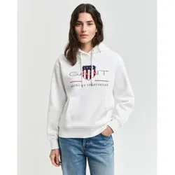 Gant für Damen. 4200276 Archiv Shield Kapuzenpulli weiß (XS), Lässig, Baumwolle