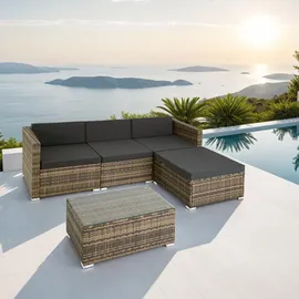 Tectake Florenz Rattan Lounge Variante 2 natur