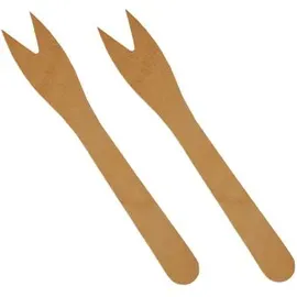 Papstar Snack-Gabeln, Holz "pure" 12,1 cm,
