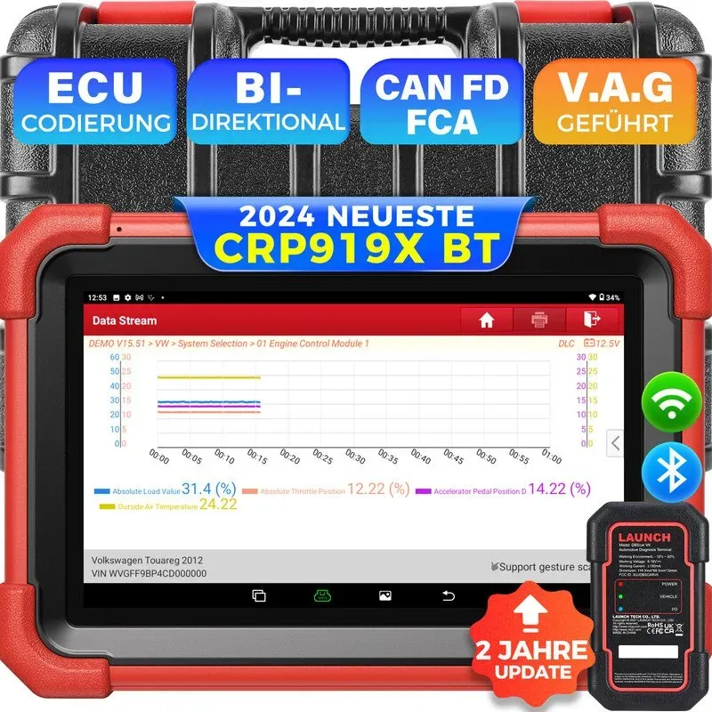 LAUNCH X-431 CRP919X BT Wireless Bluetooth Profi-Diagnosescanner für OBD2-Fahrzeuge