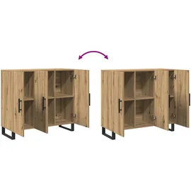 vidaXL Sideboard mit 3 Türen Artisan Eiche 90x34x80 cm Holzwerkstoff