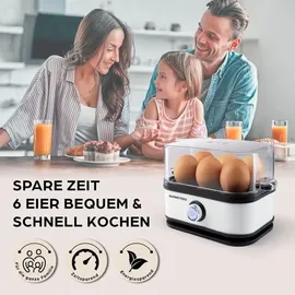 GOURMETmaxx Eierkocher 6 Eier + Eipicker Weiß