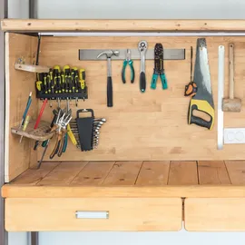 Relaxdays Magnetleiste 30 cm lang, Wand Magnetschiene für Messer & Werkzeug, silber/schwarz