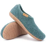 Gottstein Filz-Hausschuh Alpine Midcut - Damen & Herren Pantoffel aus 100% Schurwolle Oceangreen, 40 - 40 EU