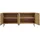 miliboo Design-sideboard aus hellem, massiver Eiche mit Gravur und schwarzem Metall, 4 Türen, B180 cm Archipel
