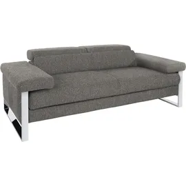 W.Schillig Couch Leder 2-Sitzer Grau