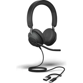 JABRA Evolve2 40 SE Stereo Headset Schwarz - UC-Version, USB-C/A, Busylight
