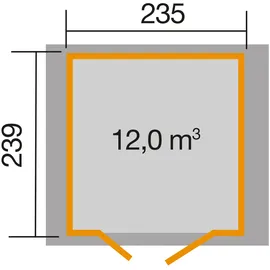Weka 224 A Gr. 2 Satteldach grau