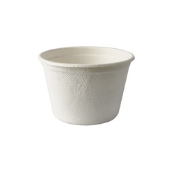 Papstar Pure Suppenbecher, Zuckerrohr, Umweltfreundlicher Suppenbecher aus nachwachsenden Rohstoffen, 1 Packung = 50 Stück, 350 ml