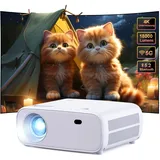 Mini Beamer, Heimkino Beamer mit WiFi und Bluetooth, 18000 Lumen, Full HD 1080P Auflösung, Projektionsgröße 35-200 Zoll, Kompatibel mit iOS/Android/Laptop/HDMI/USB(Grau)