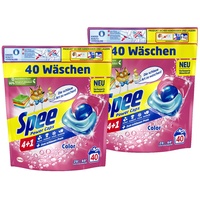 Spee Power Caps Color 4 + 1 80 WL (2 x 40 Waschladungen), Colorwaschmittel für Buntwäsche & Dunkles, vordosiertes Waschmittel vereint Reinheit, Strahlkraft, Frische & Nachhaltigkeit