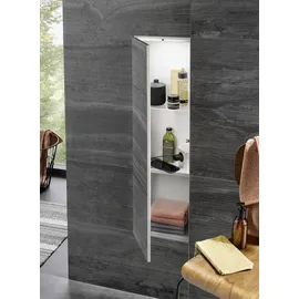 EMCO Asis Plus Hochschrank 90 x 25 cm Grau Glas/Holz/Metall