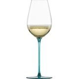 Eisch Champagnerglas "INSPIRE SENSISPLUS" Trinkgefäße Gr. Ø 7,9 cm x 24,2 cm, 400 ml, 2 tlg., blau (aqua) Kristallgläser die Veredelung der Stiele erfolgt in Handarbeit, 400 ml, 2-teilig