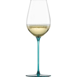 Eisch Champagnerglas "INSPIRE SENSISPLUS" Trinkgefäße Gr. Ø 7,9 cm x 24,2 cm, 400 ml, 2 tlg., blau (aqua) Kristallgläser die Veredelung der Stiele erfolgt in Handarbeit, 400 ml, 2-teilig