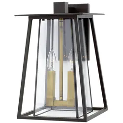 Walker Outdoor Wandleuchte Buckeye-Bronze mit Heritage-Messing groß IP44