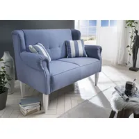 Home Affaire Küchensofa HOME AFFAIRE "Moro", blau, B:138cm H:99cm T:73cm, 60% Polyester, 40% Baumwolle, Sofas, inkl. 2 Stk. Zierkissen gestreift, verschiedenen Stoffe und Farben