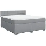 vidaXL Boxspringbett mit Matratze Hellgrau 180x200 cm Stoff