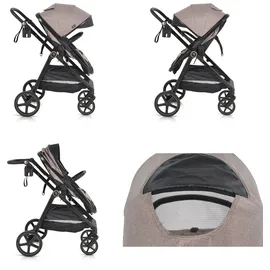 Moni Kinderwagen 2 in 1 Tokyo 22 kg umbaubar Wickeltasche Stoßdämpfer klappbar beige