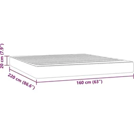 vidaXL Taschenfederkernmatratze Dunkelgrau 160 x 220 cm mittelhart