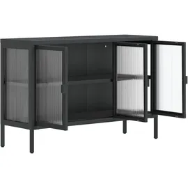 vidaXL Sideboard Schwarz 105x35x70 cm Glas und Stahl