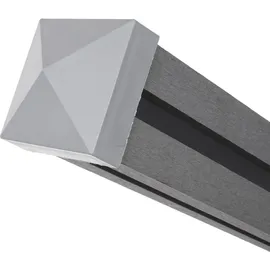 MCW WPC-Sichtschutz Savoie, Zaun Windschutz, WPC-Pfosten zum Einbetonieren ~ Erweiterungselement schmal, 98cm grau