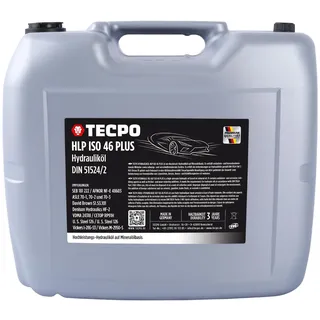 TECPO Hydrauliköl 20 Liter HLP 46 ISO Vg Viskosität Hydraulikoel Hydraulikflüssigkeit Hydraulikfluid für Hochleitung Hochdruck