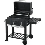 casa.pro Holzkohlegrill Arnad 105 x 114 x 47,5 cm Schwarz 