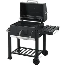 casa.pro Holzkohlegrill Arnad 105 x 114 x 47,5 cm Schwarz 