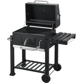 casa.pro Holzkohlegrill Arnad 105 x 114 x 47,5 cm Schwarz 