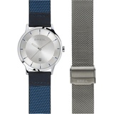 Herrenuhr + Uhrarmband BREIL TWENTY20 TW1742 Leder Blau Edelstahl Mesh