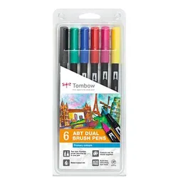 Tombow ABT Dual Brush-Pens farbsortiert, 6 St.