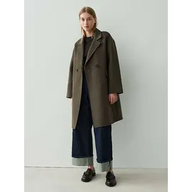 Opus Damen Mantel | HAVILDA Doppelreiher aus Double Wollmix Midnight Brown, 40