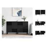 vidaXL Sideboards 2 Stk. Schwarz Holzwerkstoff