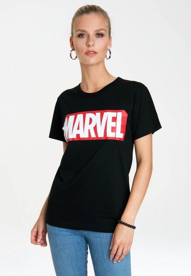 LOGOSHIRT T-Shirt Marvel Comics mit lizenziertem Originaldesign schwarz S