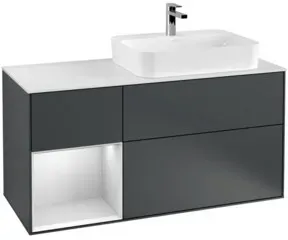 V&B Waschtischunterschrank Finion 120cm, Pl w m, Rg l w m La, md bl. m Lac