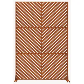 casa.pro Trennwand ‘Kekan’ Corten Stahl 180 x 120 cm Edelrost - Dunkelbraun