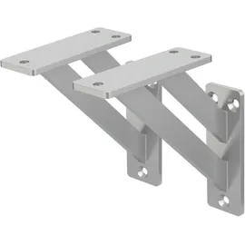 ML-Design 2 Stück Regalhalterung 12x12cm Silber Aluminium Schwebende Regalwinkel