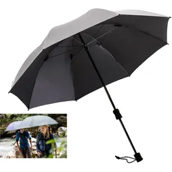 Stockregenschirm EUROSCHIRM "Swing handsfree, silber", silber, Bezug: 100% Polyester, uni, Regenschirme Stockschirm, verlängerbarer Schaft, handfrei tragbar und mit UV-Schutz 50+