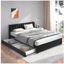 Flieks Polsterbett 180 x 200 cm Schwarz