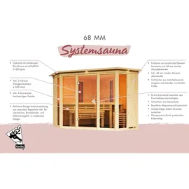 Karibu Innensauna Isra inkl. 9 kW Ofen + int. Steuerung