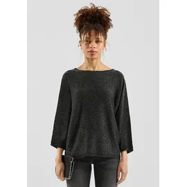 QS Pullover in Glitzeroptik Schwarz M