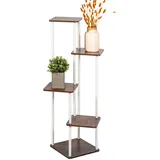 eluno Blumenständer Blumenregal aus FSC-zertifiziertem MDF-Holz und Metall weiß