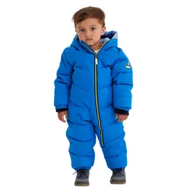 KILLTEC Skioverall Kinder Twinkly MNS ONPC B - Overall in Daunenoptik - Schneeanzug mit Kapuze - Winteranzug mit flauschigem Innenfutter, neon blau, 110/116